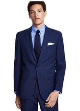 B BY Brooks Brothers Mens Classic Wool Blend Jacket NAVY Size 42S