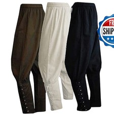 Men's Medieval Renaissance Pirate Pants Viking Ren Faire Costume XL, Coffee