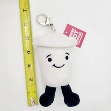 2025 Holiday Dunkin’ Donuts White Plush Keychain Hot Coffee Smiley Cup Christmas