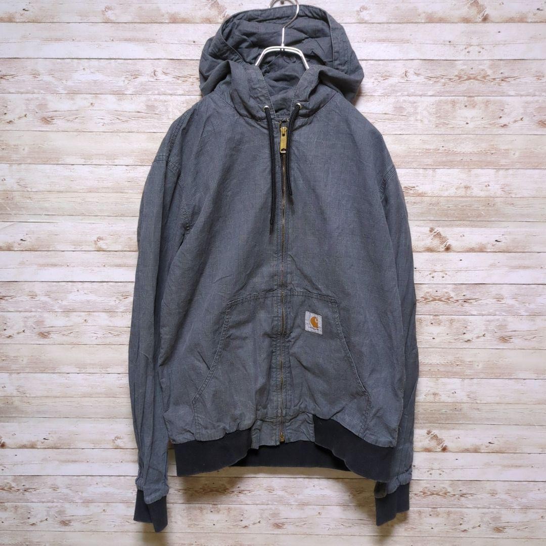 Carharttジャケット Carhartt (カーハート) 80s 企業ロゴ刺繍 裏ブランケット 襟