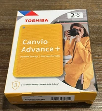 Toshiba Canvio Advance Plus Portable External 2TB Hard Drive Yellow Storage