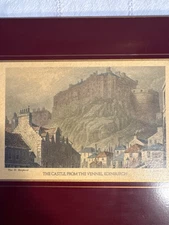 Lady Clare Hand-Coloured Engraving “The Castle from the Vennel, Edinburgh”