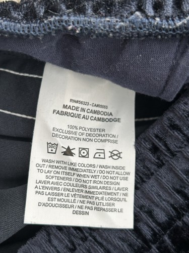 Nike Girl’s Velvet Pants Track Navy Blue Sz L Logo Joggers Retro 80s 90s Y2K - Picture 12 of 12