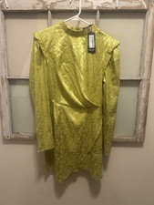 Women’s Dress Size 8 Green With Shoulder Pads Nastygal Dress New With Tags