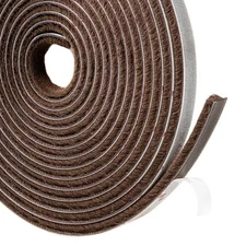 16Ft Brown Brush Weather Stripping, 11/32x3/16, Adhesive, Door, Window, Seal