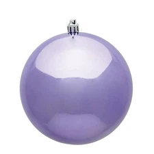 Vickerman N591586DSV 6 in. Lavender Shiny UV Christmas Ornament Ball - 4 per Bag