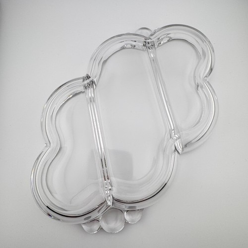Vintage Duncan & Miller Crystal Canterbury 3 part divided relish dish 10” - Picture 5 of 6
