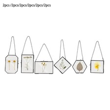 12PCS Brass Glass Frames, Wall Hanging Glass Frames with Chain