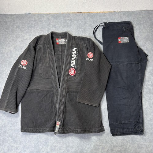 Atama BJJ Gi Kimono Set A4 XL Black Mens Adult Jiu Jitsu Jacket Pants Brazil