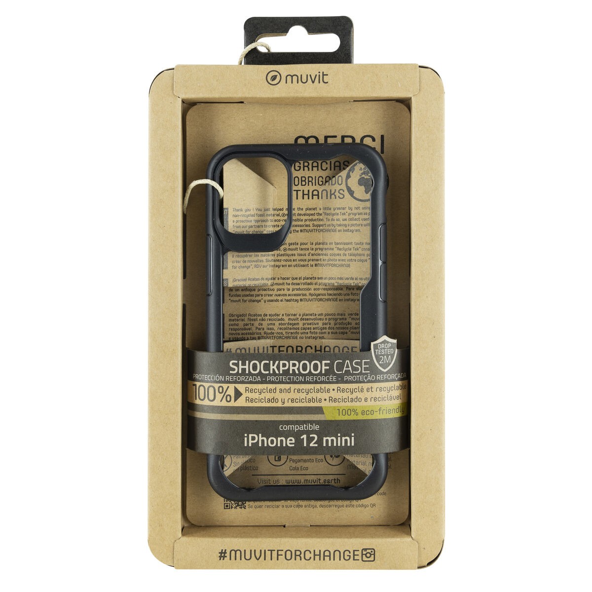 Custodia per Cellulare Muvit for Change iPhone 12 Mini Nero
