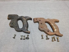 Vintage Disston & Warranted Superior Saw Handles Buttons & Nuts