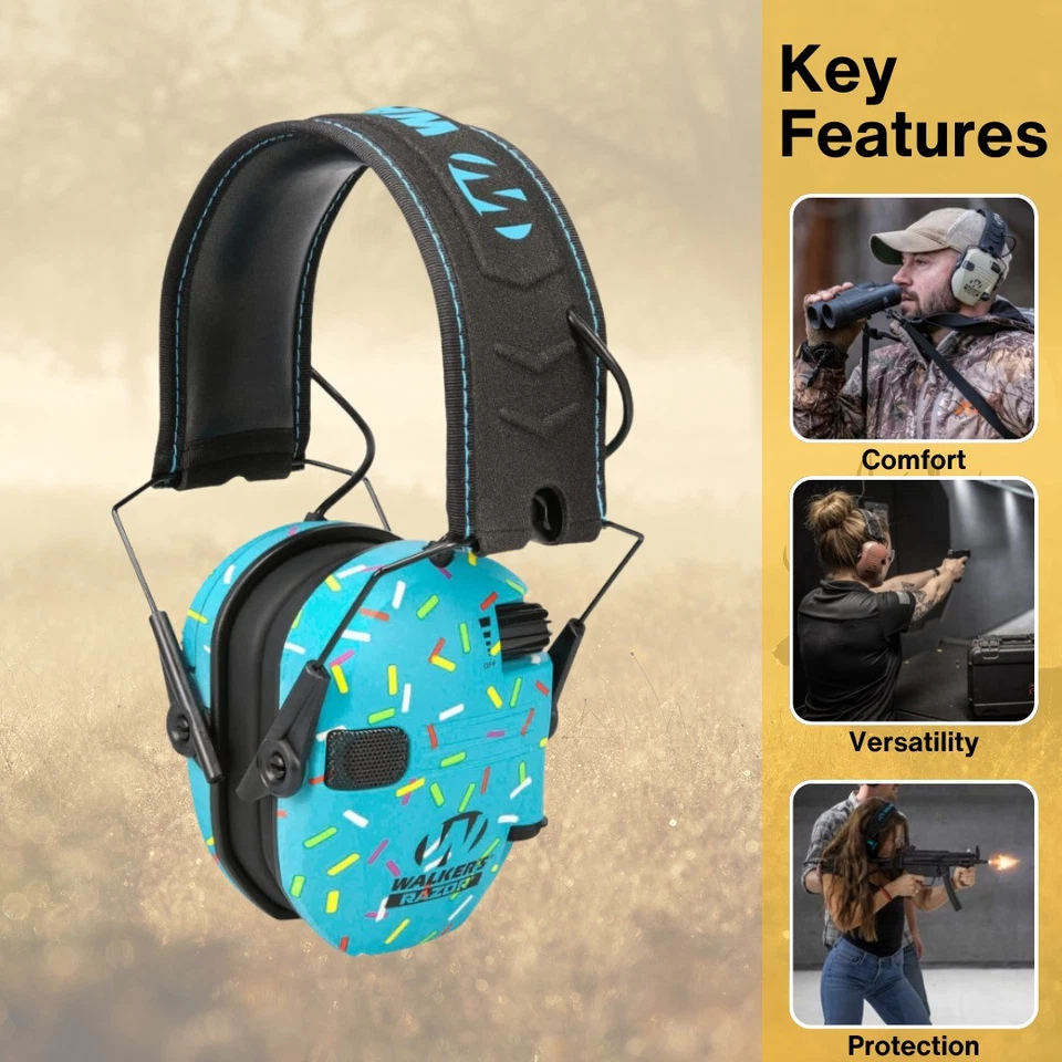 Walker's Razor Slim Electronic Muff (Blue, 2-Pack) Bundle with Accessories - Image 3 of 4