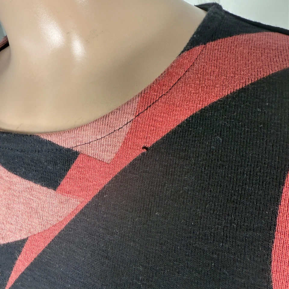 Vintage y2K Top M Shirt Knit Louise FD Long sleeve Cotton Dyed Print Baby Z3-26 - Image 3 of 4