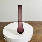 Vintage Murano Style Art Glass Teardrop Amethyst Purple Bud Vase 8.5" Tall