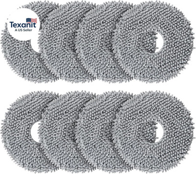 8 Pack Mop Pads for Roborock QV 35A/Saros 10R/Q Revo/Qrevo S/Qrevo Pro/Qrevo Plu
