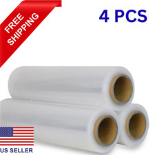 18" x 1000' 80 Gauge Stretch Wrap Pallet Wrap Clear Cast Hand Shrink Film 4 Roll