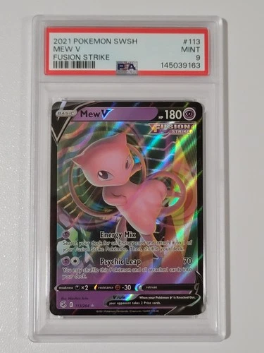 2021 POKEMON SWORD & SHIELD FUSION STRIKE #113 MEW V PSA 9