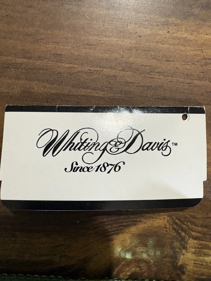 Bolsa Whiting & Davis verde metal malha zíper corrente alça anos 70 zíper puxar NOVA - Imagem 3 de 4