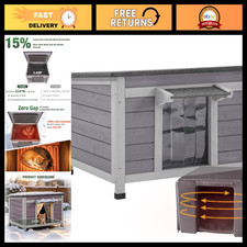 Insulated Outdoor Cat House - Weatherproof Feral Shelter for Winter  Cold Weath