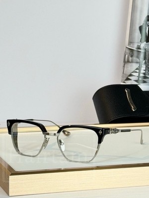 Chrome Hearts Retro Black Half-Rim Classic Unisex Clear Glasses 54-18-142mm New