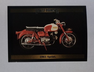 Harley Davidson Sprint Motorcycle Bike Picture Info Card Vtg Classic Original  