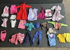 Vintage 80  s Barbie 25pc Clothing Lot. Dresses, PJ  s, Jeans, Tops, Bathing Suit