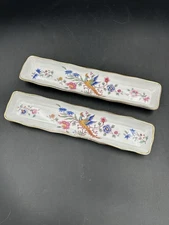 (2) Vintage Hammersley Bone China Bird of Paradise Mint Trays