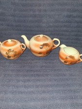 Japanese Hand Painted Takito Lusterware Tea Set. With 4 cups and 6 saucers.