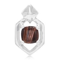 Cavill Roter Tigerauge AnhäNger Sterlingsilber 925 0,9Ct Quadrat Antik Design