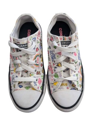 Converse Chuck Taylor All Star Kids Size 12 White Multicolor Pixel Print Sneaker