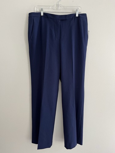Kasper Indigo Blue Crepe Straight Leg Trousers Women’s Size 12 - 第 1/6 張圖片