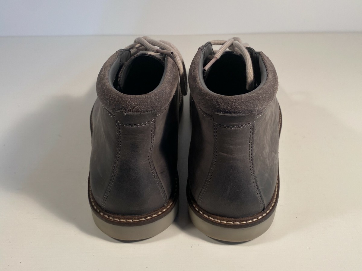 Clarks Collection Gray Leather Cap Toe Chukka Boots Men Size 