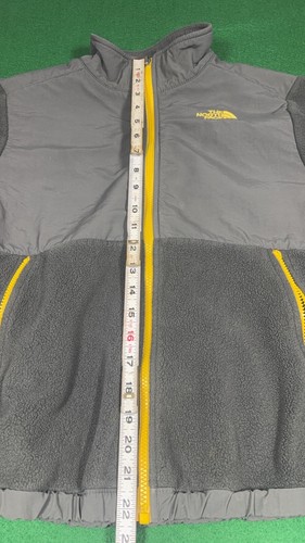 NORTH FACE GREY/YELLOW DENALI FLEECE FULL ZIP JACKET YOUTH BOYS, Sz L 14/16 - Picture 7 of 8
