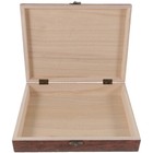 Wooden Storage Box with Hinged Lid and Lock Crafts Decorative Box