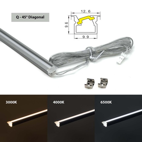 LED Recessed/Surface Mounted/Corner/Glass Shelving/45° Diagonal Profile Lights - Picture 12 of 12