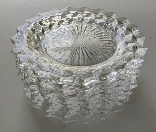 FOSTORIA - AMERICAN - ELEGANT GLASS 9.5" DINNER PLATES - SET OF 8