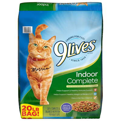 20 lb. Bag, 9Lives Indoor Complete Dry Cat Food,