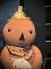 Grubby Primitive Rustic Fall Summer Halloween Baby BOO! Pumpkin Doll 9” — photo 5