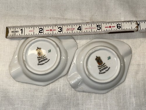 Pair Of Vintage Porcelain Schumann Empress Dresden Ashtray Floral/ Gilt Dish - Picture 5 of 8