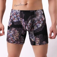 Men Printing Boxers Shorts Underwear Sexy Soft Breathable Fashion Sports Casual