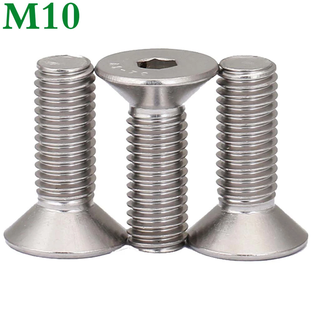 M10 Stainless Steel Flat Head Hex Socket Screws Countersunk Allen スイフトスポーツzc33s運転席ブリットシートレール