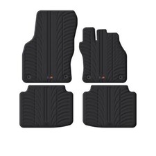 TRAVALL All Weather Floor Mats for Skoda Superb (2015-2023) Premium Black Rubber