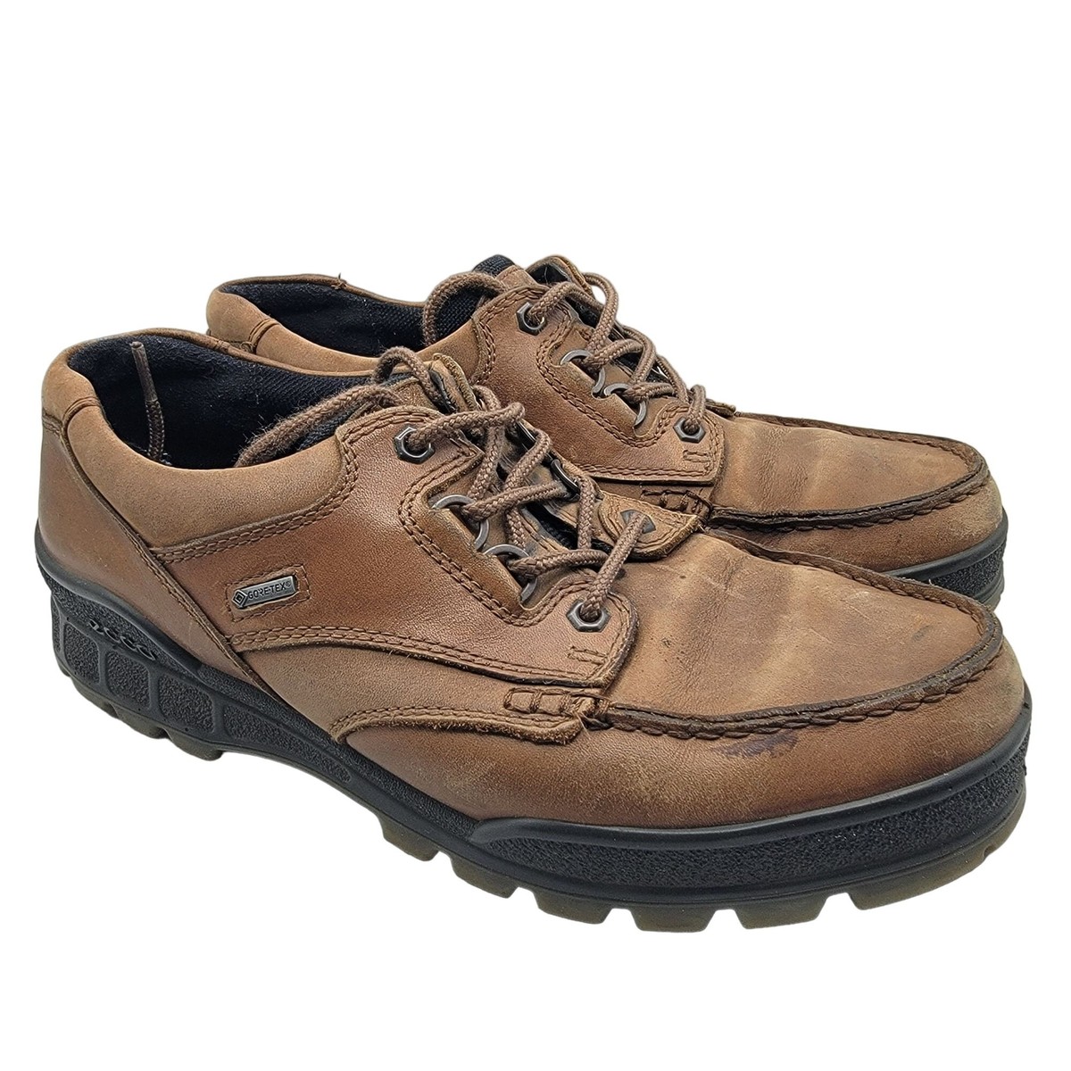 Ecco Track II Low Gore-Tex Waterproof Hiking Shoes Brown Leather Mens Size  43 EU