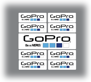 9 X Go Pro Stickers Gopro Be A Hero Decals Waterproof Vinyl 72x25mm 148x41mm Ebay