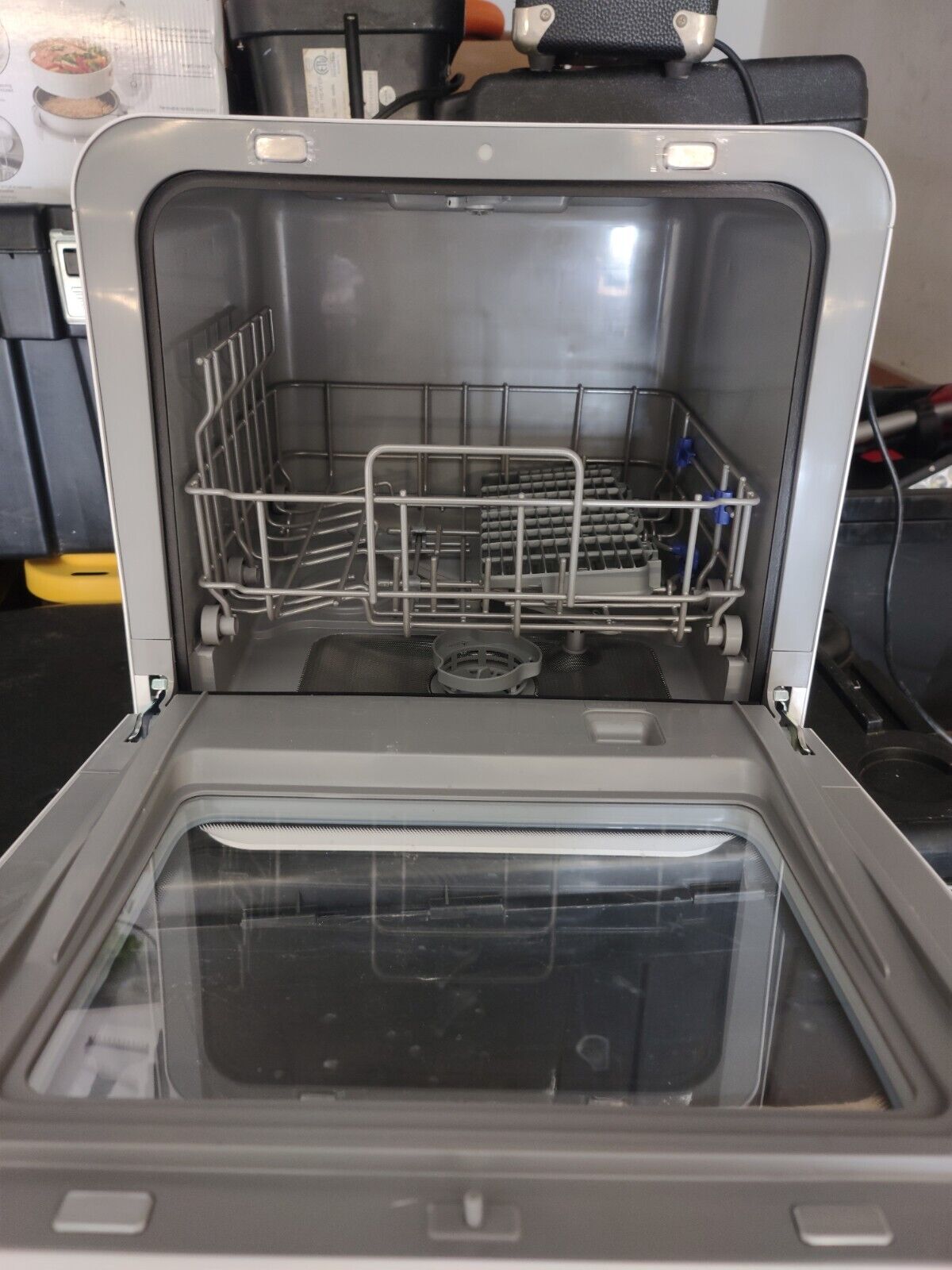 White Comfee Mini Portable Countertop Dishwasher - White