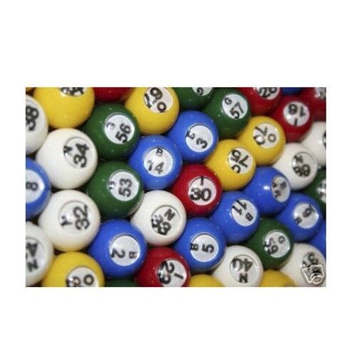 Plastic Colored Windowed Bingo Balls (Set of 75) 7/8 inch - Picture 1 of 1