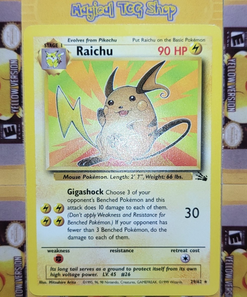 Raichu Holo 1999 Fossil psa9 ライチュウ 旧裏 Pokemon Raichu Fossil Non-Holo Rare 29/62 WOTC 1999 NM | eBay