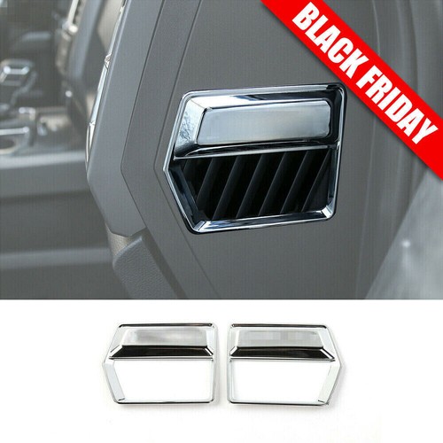 Side Air Conditioner Vent Outlet Decor Cover Trim for Ford F150 2015-2017 Chrome - Imagen 4 de 9