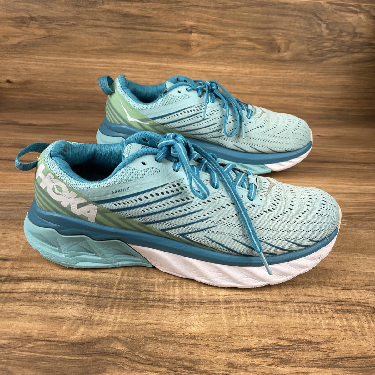 Hoka One One Arahi Womens Size Light Blue Mesh Athletic  Running⚠️worn⚠️