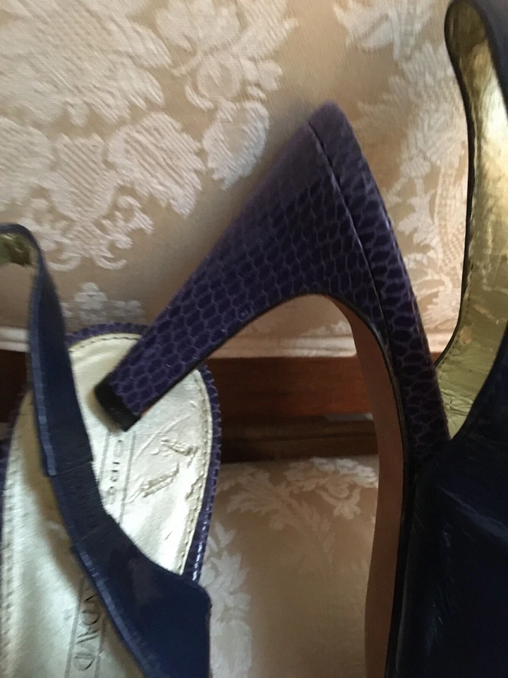 TACONES DE COLECCIÓN CIRCA JOAN & DAVID AZUL PÚRPURA CHAROL PIEL DE SERPIENTE 9 Foto 4 de 4
